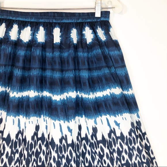 Boho tie-dye skirt, blue & white gathered ruffle M - Picture 3 of 8